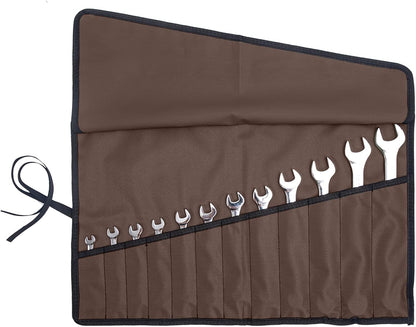 Chisel Roll,6 Pockets Roll Up Tool Pouch,Waxed Canvas Small Tool Roll Organizer and Wrench Roll Up Pouch,Store Chisel,Wrench,Pliers,Carving Knife (Army Green)