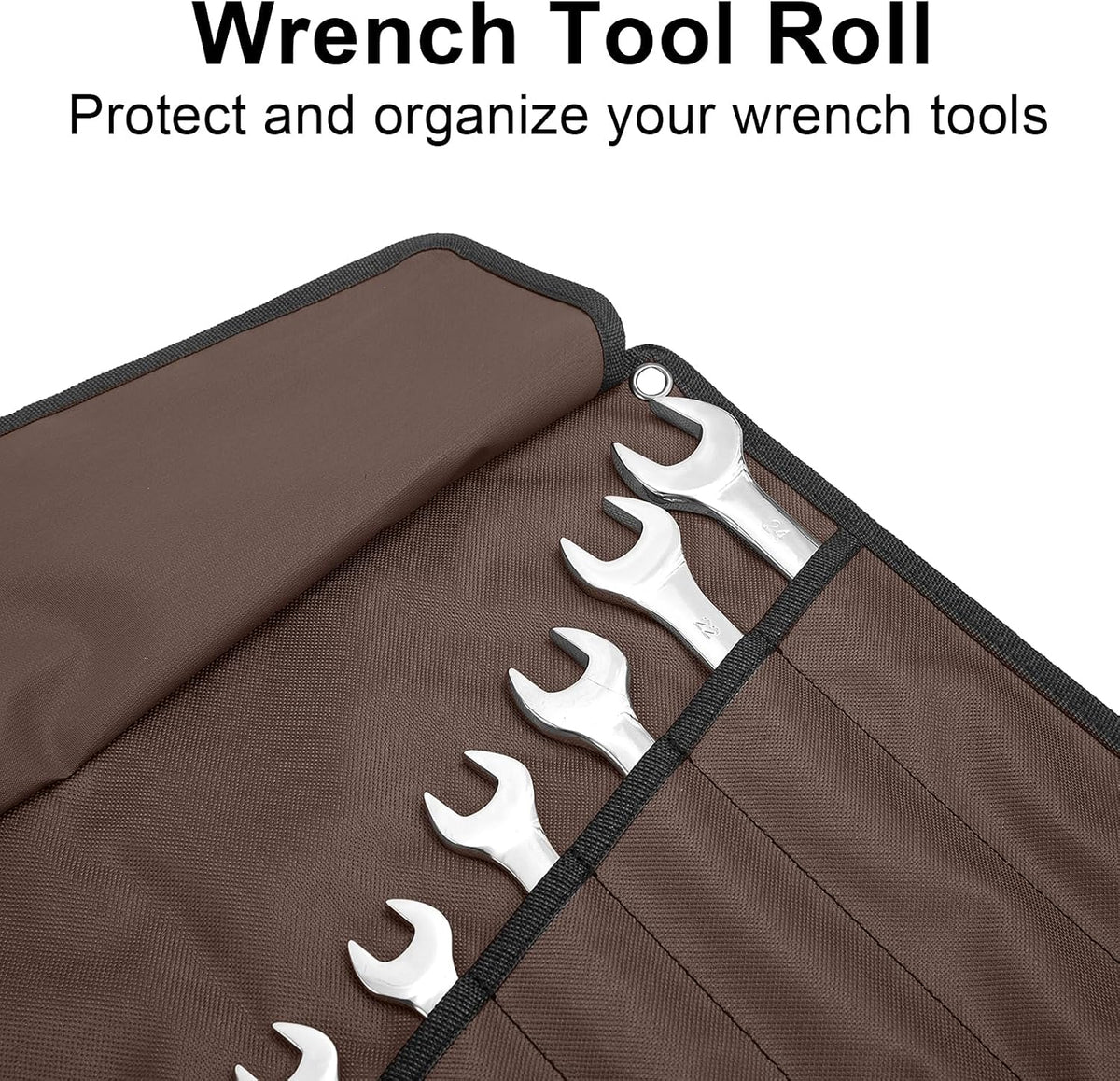 Chisel Roll,6 Pockets Roll Up Tool Pouch,Waxed Canvas Small Tool Roll Organizer and Wrench Roll Up Pouch,Store Chisel,Wrench,Pliers,Carving Knife (Army Green)