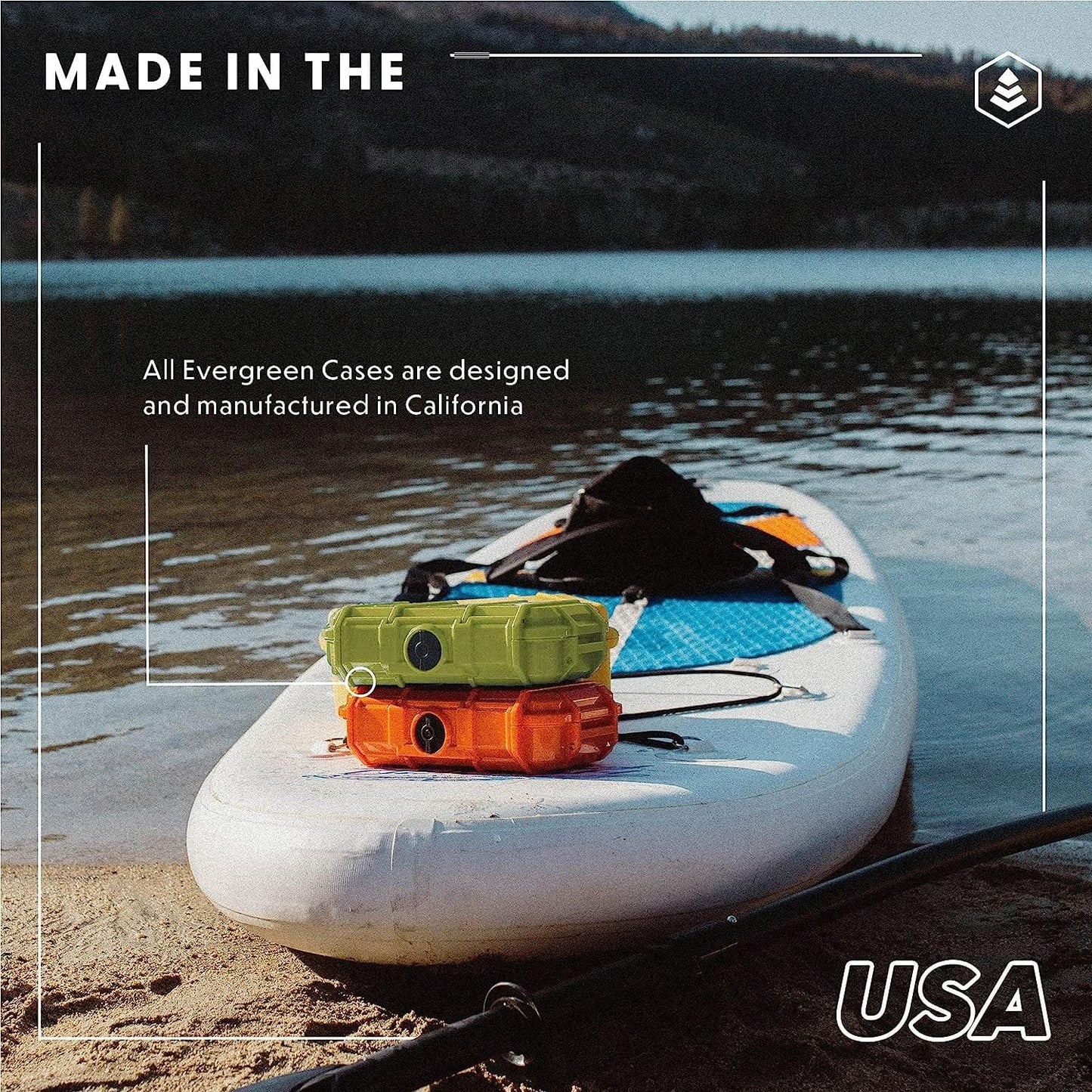 Evergreen 56 Dry Box - EDC Tough Protective Case USA Made for Organization of Cameras, Phones, Camping, Fishing, Hiking, Water Sports (Red)