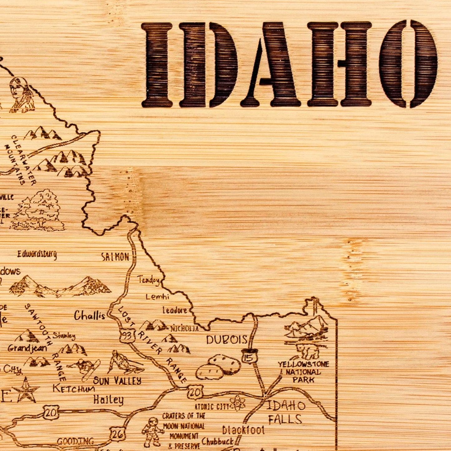 Totally Bamboo A Slice of Life New Jersey State Serving and Cutting Board, 11" x 8.75" - Colors A