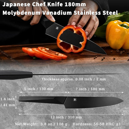 6.7 Inch Santoku Knife, Made in Japan, High Carbon Molybdenum Stainless Steel Japanese Chef Knife with Sakura Handle, Kitchen Knife for Slicing Meat, Vegetable & Fruit