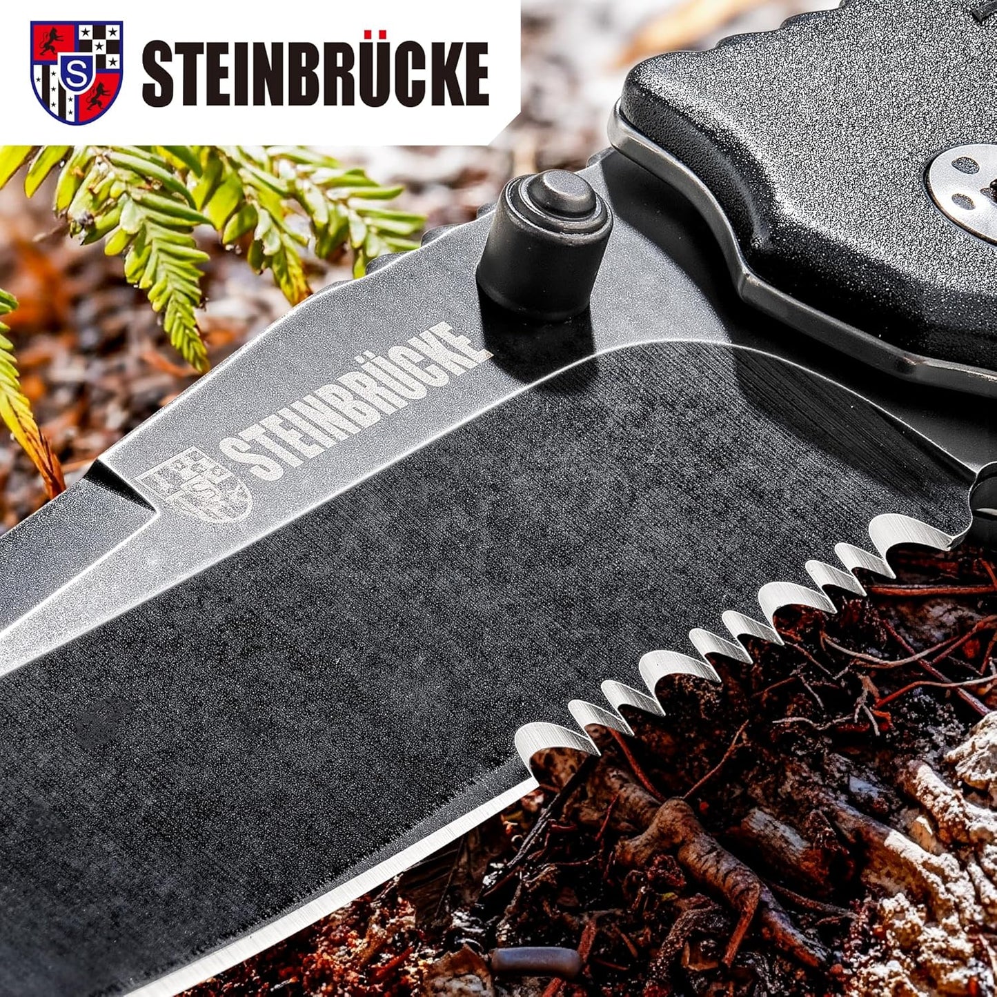 Steinbrucke Tactical Knife Pocket Knife Folding Stainless Steel 8Cr13Mov 3.4'' Blade, with Reversible Clip - Good Gift for Hunting Camping Survival Outdoor and Everyday Carry