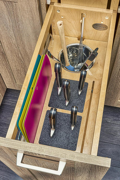 Rev-A-Shelf Wood Base Cabinet Knife Block Pullout Organizer w/Soft-Close