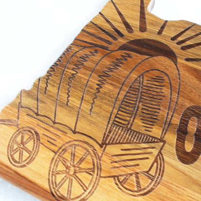 Totally Bamboo Rock & Branch Origins Series New York State Shaped Cutting Board and Charcuterie Serving Tray, Includes Hang Tie for Wall Display