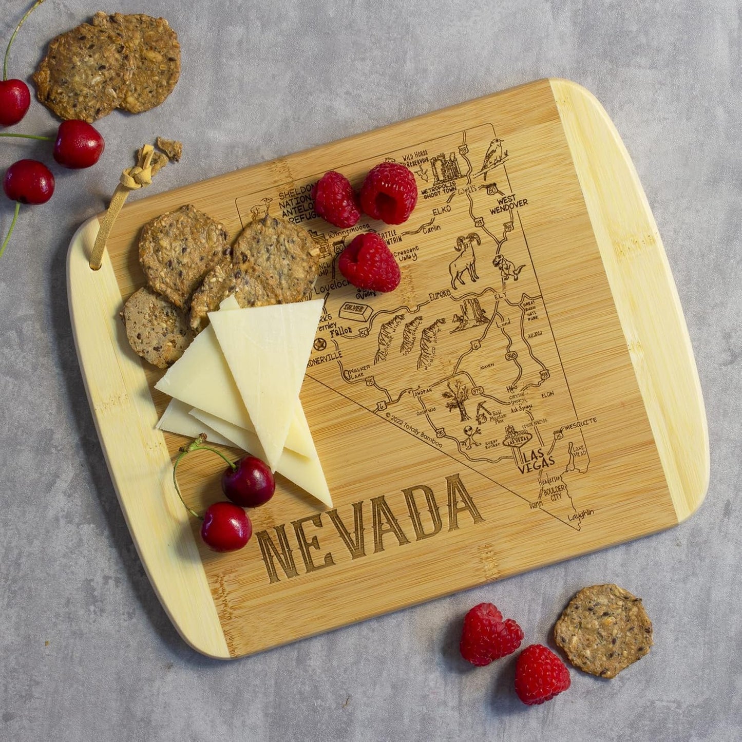 Totally Bamboo A Slice of Life New Jersey State Serving and Cutting Board, 11" x 8.75" - Colors B