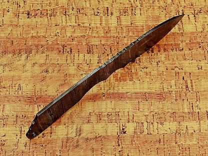 knife making rain drop pattern Damascus steel blank blade, 10.5 inches long hand forged straight back skinning knife, hunting knife, 4.5" scale space with 3 Pin and a lace hole, 5.25 inches cutting edge