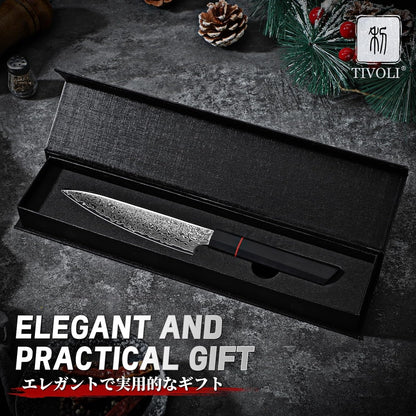 TIVOLI Japanese Gyuto Knife 10 Inch– VG-10 Damascus Chef Knife with Razor Sharp Blade and Ergonomic Olive Wood Handle, Ideal for Meat, Vegetables & Daily Cooking