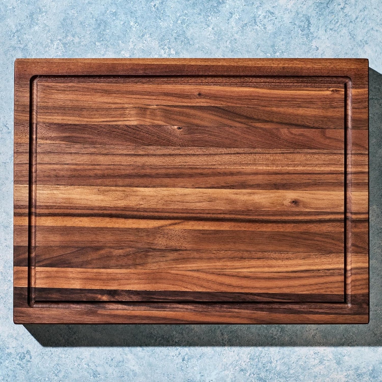 HexClad Medium Walnut Cutting Board, Double-Sided with Juice Groove & Recessed Handles, Durable, Scratch-Resistant Hardwood, Great for Chopping, Carving & Serving, 11.75"x15.75"