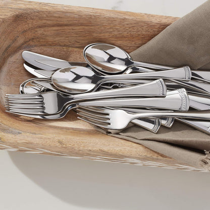 Lenox Silverware Set, Portola 12-Piece Steak Knife Flatware Set, Service For 12, Made Of 18/10 Stainless Steel, Dishwasher Safe, Home And Kitchen Utensils, Knives, Cutlery (Silver, 12 Piece)