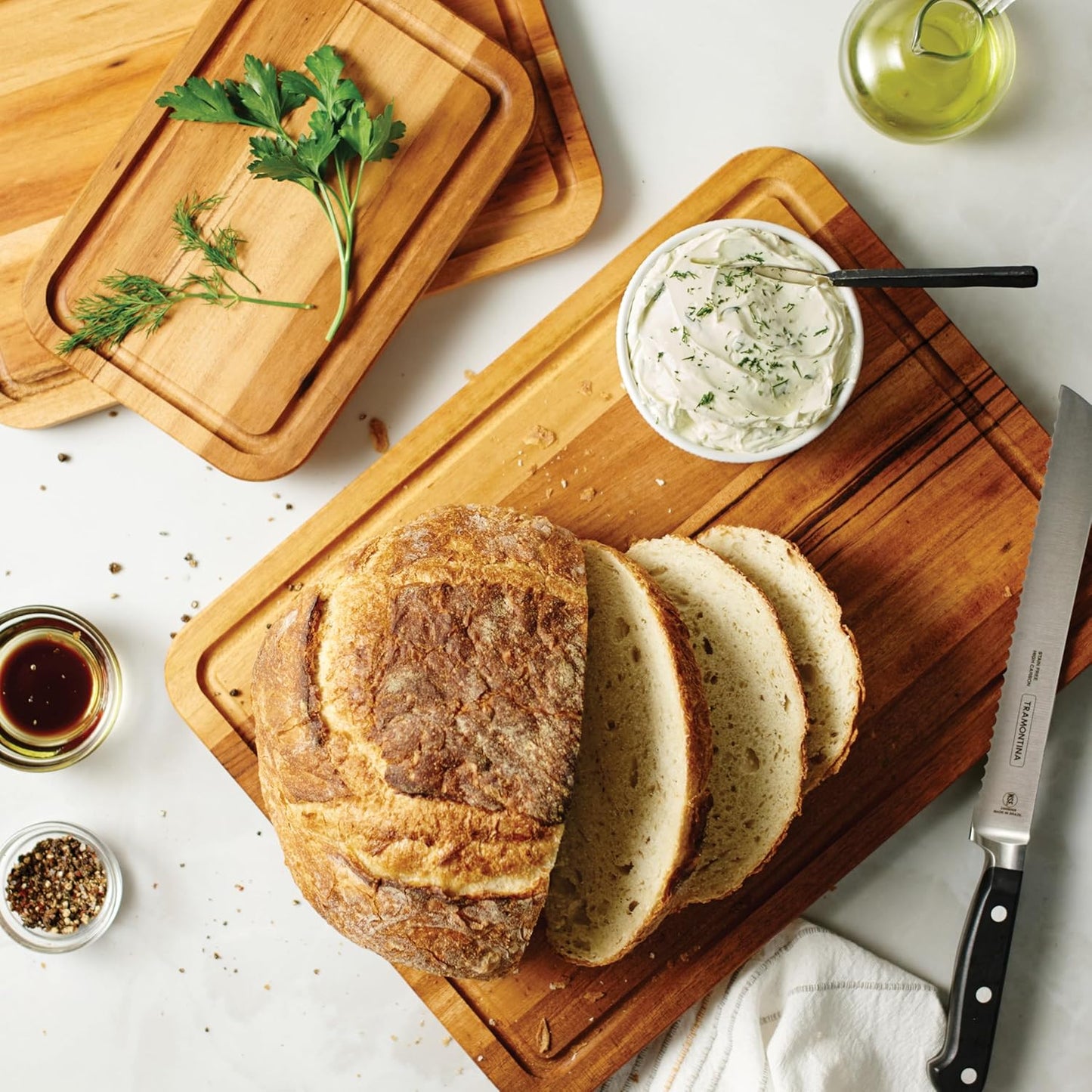 Tramontina FSC Certified Brazilian Tigerwood Cutting and Serving Board Set - 3 Pack (15 x 11-in, 12 x 8-in, 9 x 6-in), 81000/050DS
