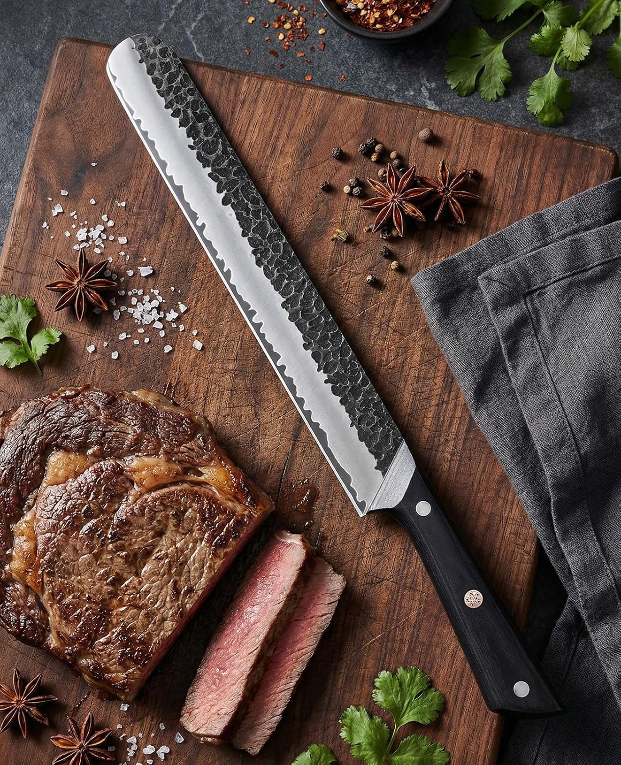 3.7 Inch Hand Forged Paring Knife, VG10 High Carbon 3-Layer Clad Steel Small Kitchen Knife, Ultra Sharp Full Tang for Peeling, Slicing & Delicate Prep, Gift Box for Men & Women