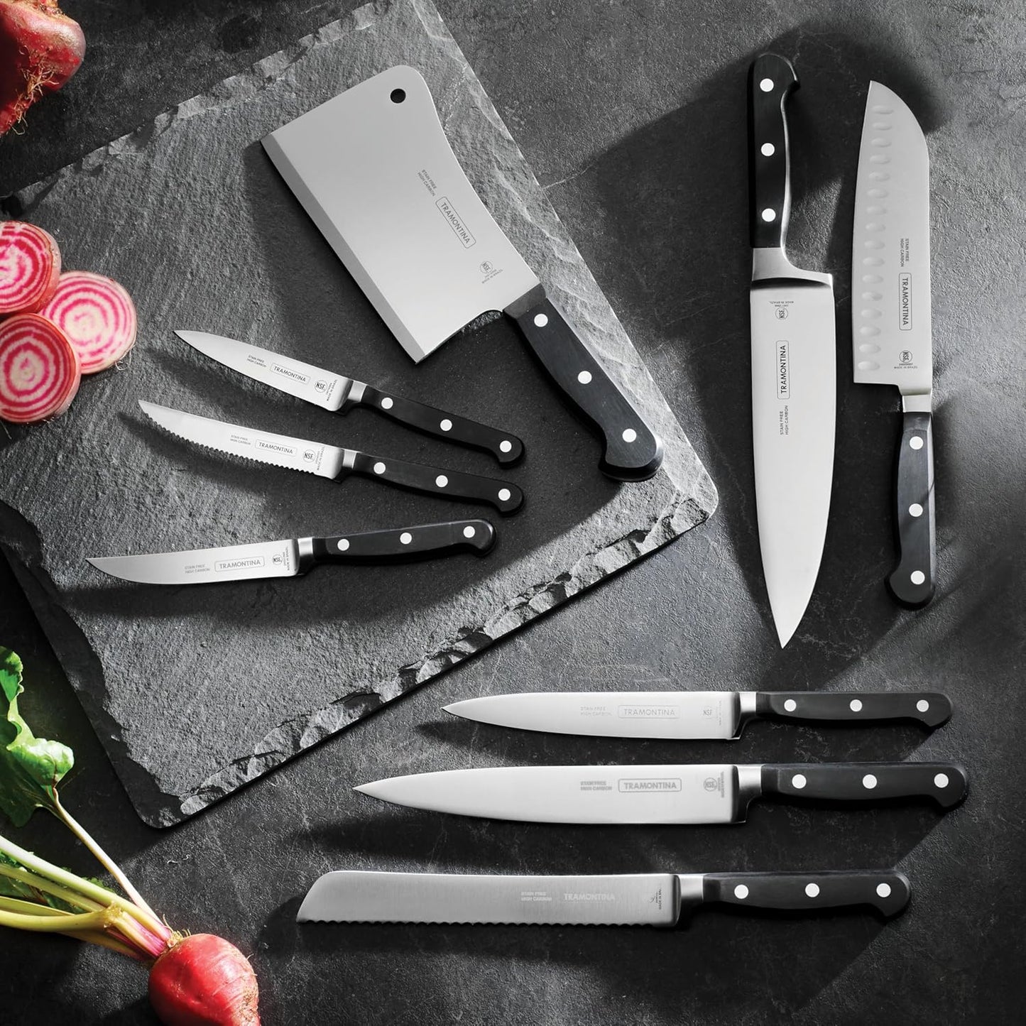 Tramontina Pro Series Forged 8-Inch Carving Knife, Stain-free High-Carbon Steel Kitchen Knives for Slicing Brisket and other Meats