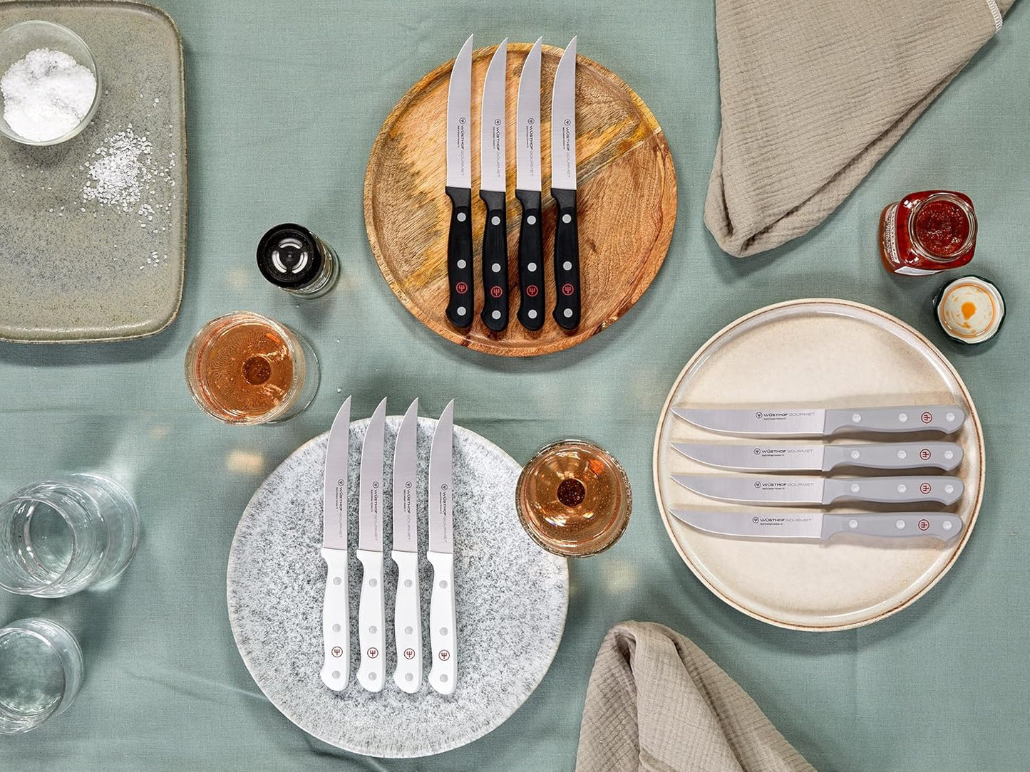 WÜSTHOF Gourmet White Nine Piece Steak Knife In-Drawer Set