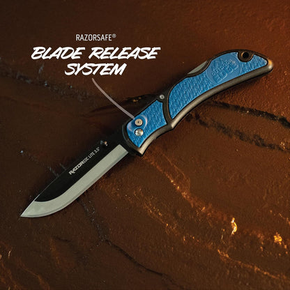 OUTDOOR EDGE 3.5" RazorLite EDC Knife. Pocket Knife with Replaceable Blades and Clip. The Perfect Hunting Blade for Skinning Deer. Blaze Orange with 6 Blades