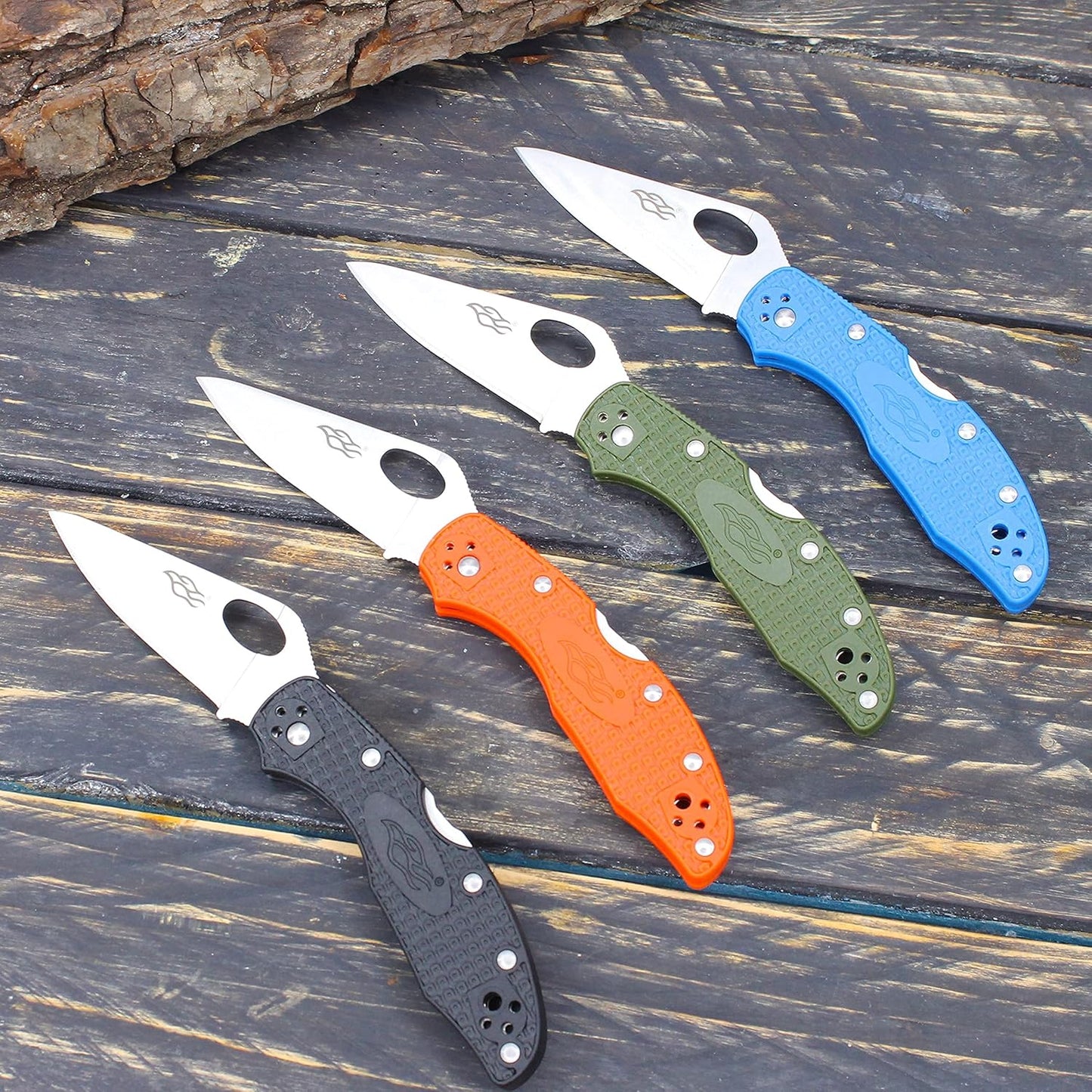 Firebird GANZO F759MS-BL Folding Pocket Knife 440C Stainless Steel Serrated Blade Anti-Slip Handle with Clip Fishing Camping EDC Utility Pocket Knife (Blue)
