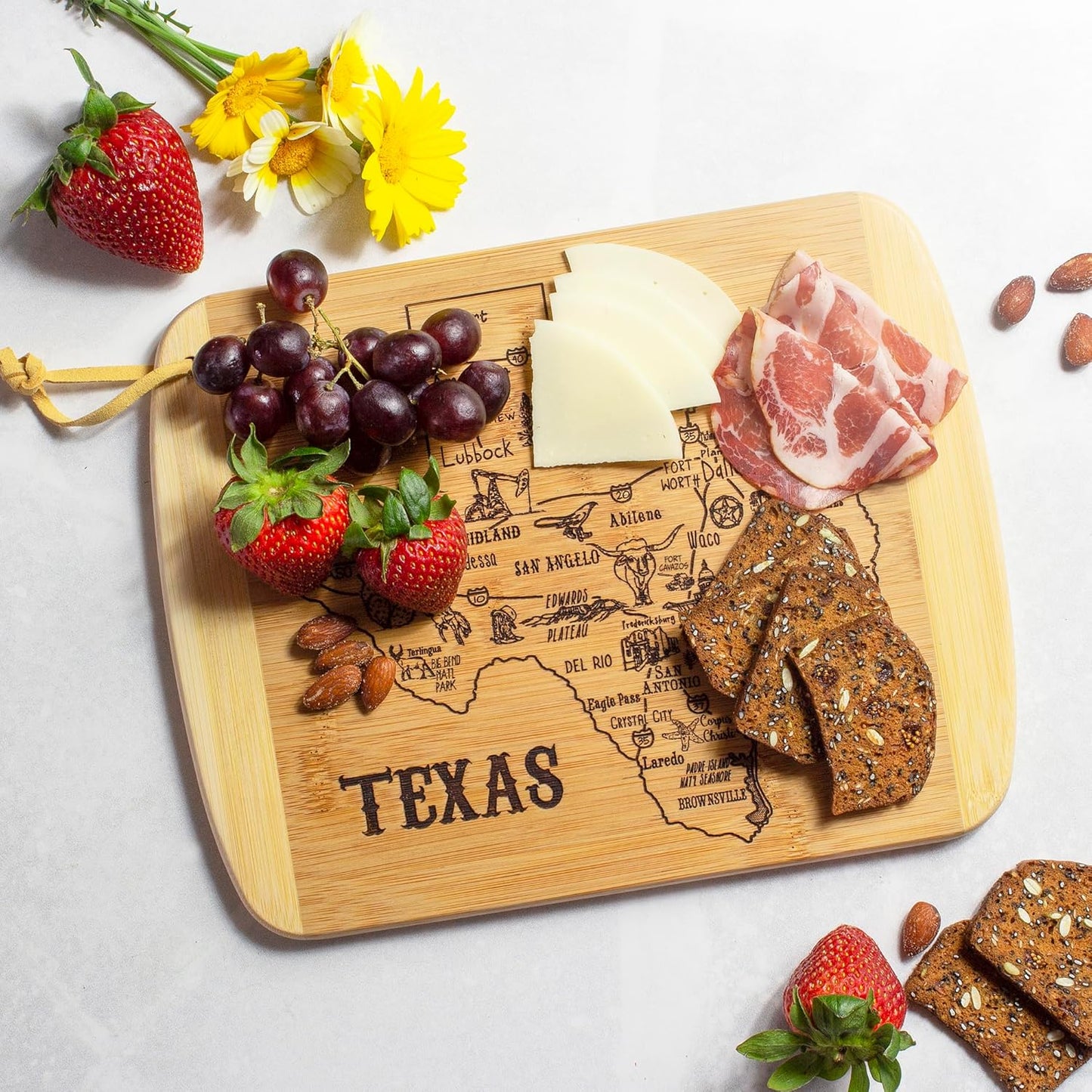Totally Bamboo A Slice of Life New Jersey State Serving and Cutting Board, 11" x 8.75" - Colors B