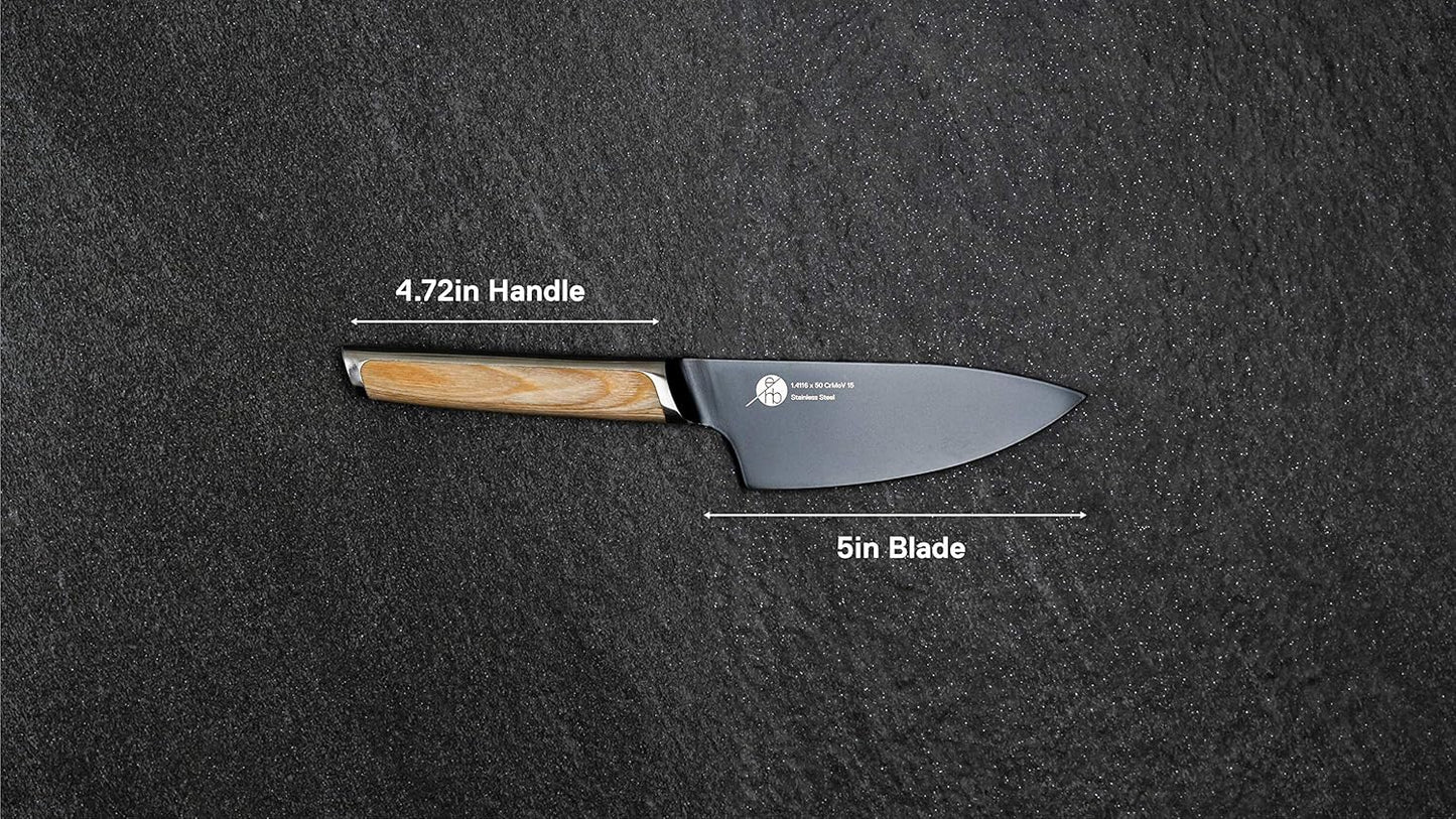 Everdure German Steel Professional Bread Knife, 10.55 Inch Serrated Edge Blade, Titanium Coated Blade with Pakka Wood Handle, Perfect Kitchen Knife for Slicing Bread Loaves, Bagels, Cake, and More