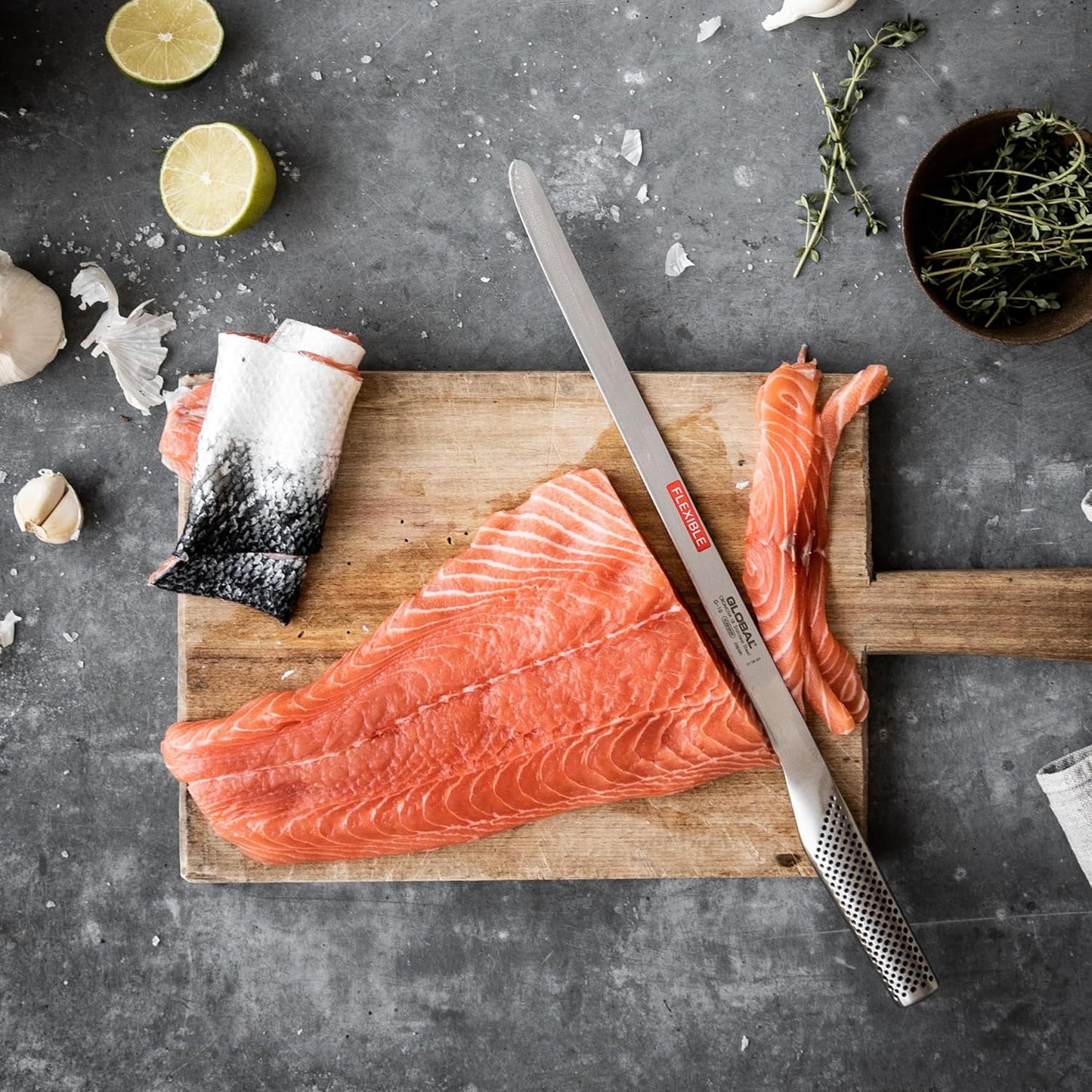 Global G-69-10 1/2" Ham/Salmon Flexible Slicer - Custom Engraved, Personalized