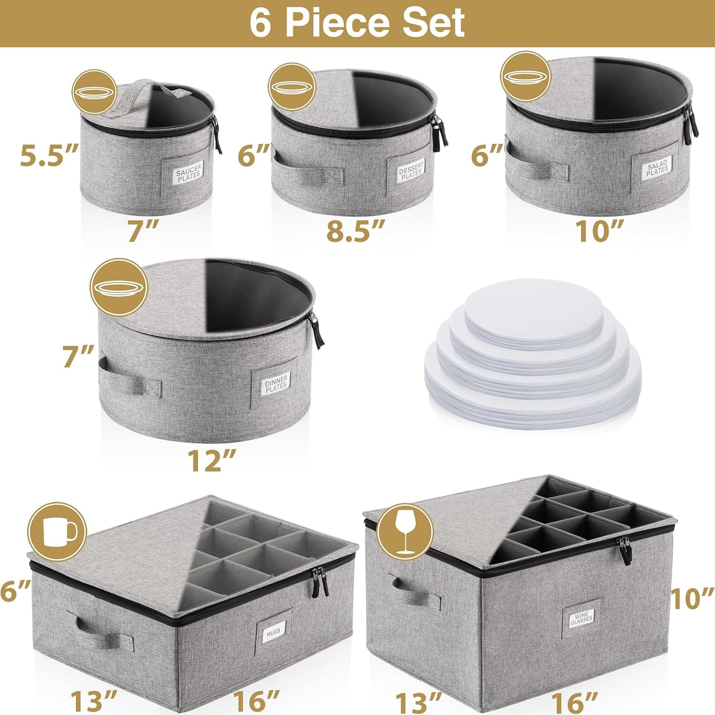 Flatware Storage Case with 5 Adjustable Compartments - Tableware Utensil Chest with Carrying Handles - Protects and Organizes Cutlery and Silverware - Hard Shell and Stackable