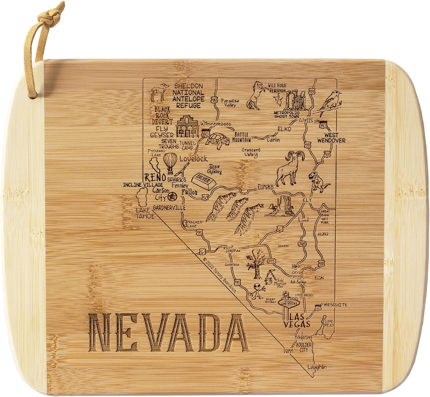 Totally Bamboo A Slice of Life New Jersey State Serving and Cutting Board, 11" x 8.75" - Colors B