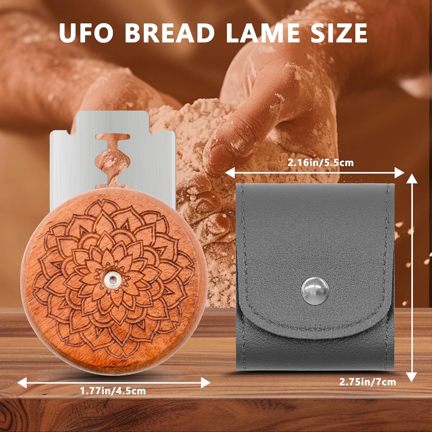 UFO Bread Lame Cutter for Homemade Sourdough,Bread Scorer Tool for Sourdough with 5 Blades and Storage Cover,Slashing Tool Bread Cutting Knife for Artisan Bread and Baguette Makers,Circle