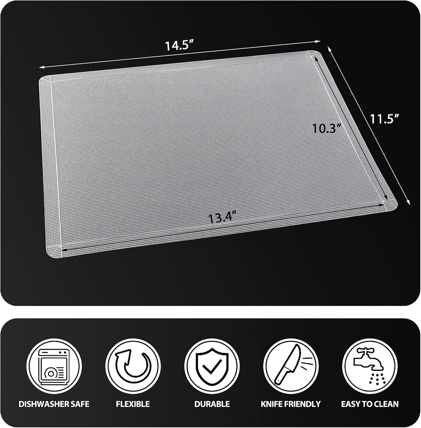 WK Flexible Plastic Cutting Boards Mats for Kitchen, Flexible Non Slip Cutting Mat, Thin Cutting Sheets, BPA Free, Dishwasher Safe, Multi Sizes