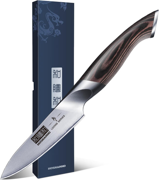 3.75 inch Paring Knife, Ultra Sharp Japanese Kitchen Fruit Knife | Professional Japanese High Carbon Stainless Steel Small Kitchen Knives with Ergonomic Handle
