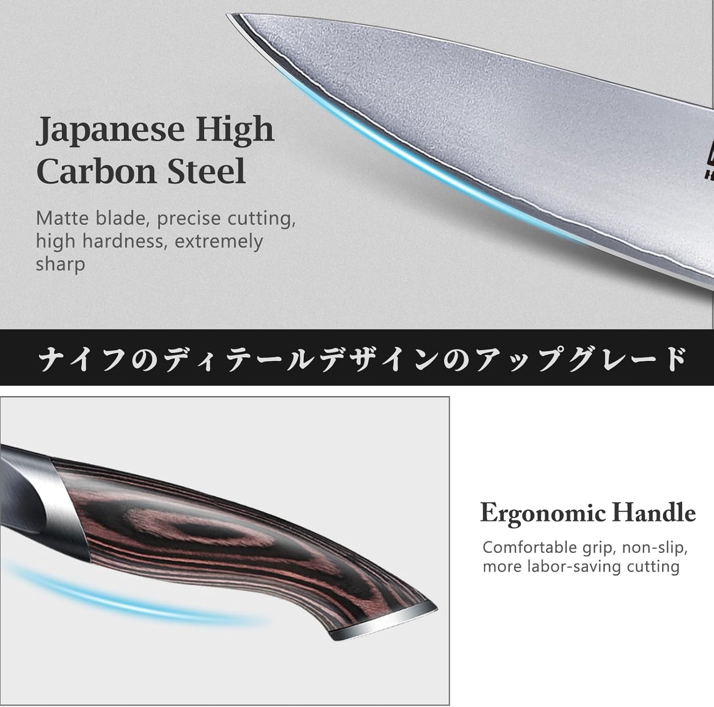 3.75 inch Paring Knife, Ultra Sharp Japanese Kitchen Fruit Knife | Professional Japanese High Carbon Stainless Steel Small Kitchen Knives with Ergonomic Handle