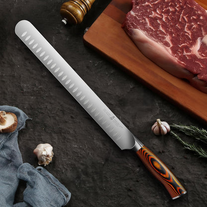 TUO Bird Beak Paring Knife, 2.5 inch Handy Peeling Knife, Curved Small Blade for Fruit & Vegetable, German Stainless Steel, Ergonomic Pakkawood Handle - Fiery Series
