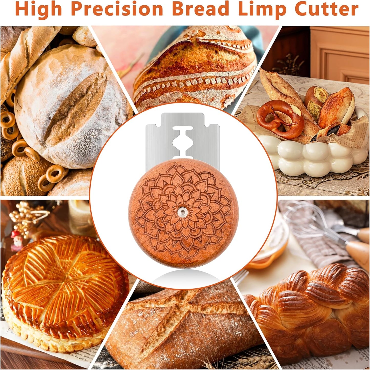 UFO Bread Lame Cutter for Homemade Sourdough,Bread Scorer Tool for Sourdough with 5 Blades and Storage Cover,Slashing Tool Bread Cutting Knife for Artisan Bread and Baguette Makers,Circle