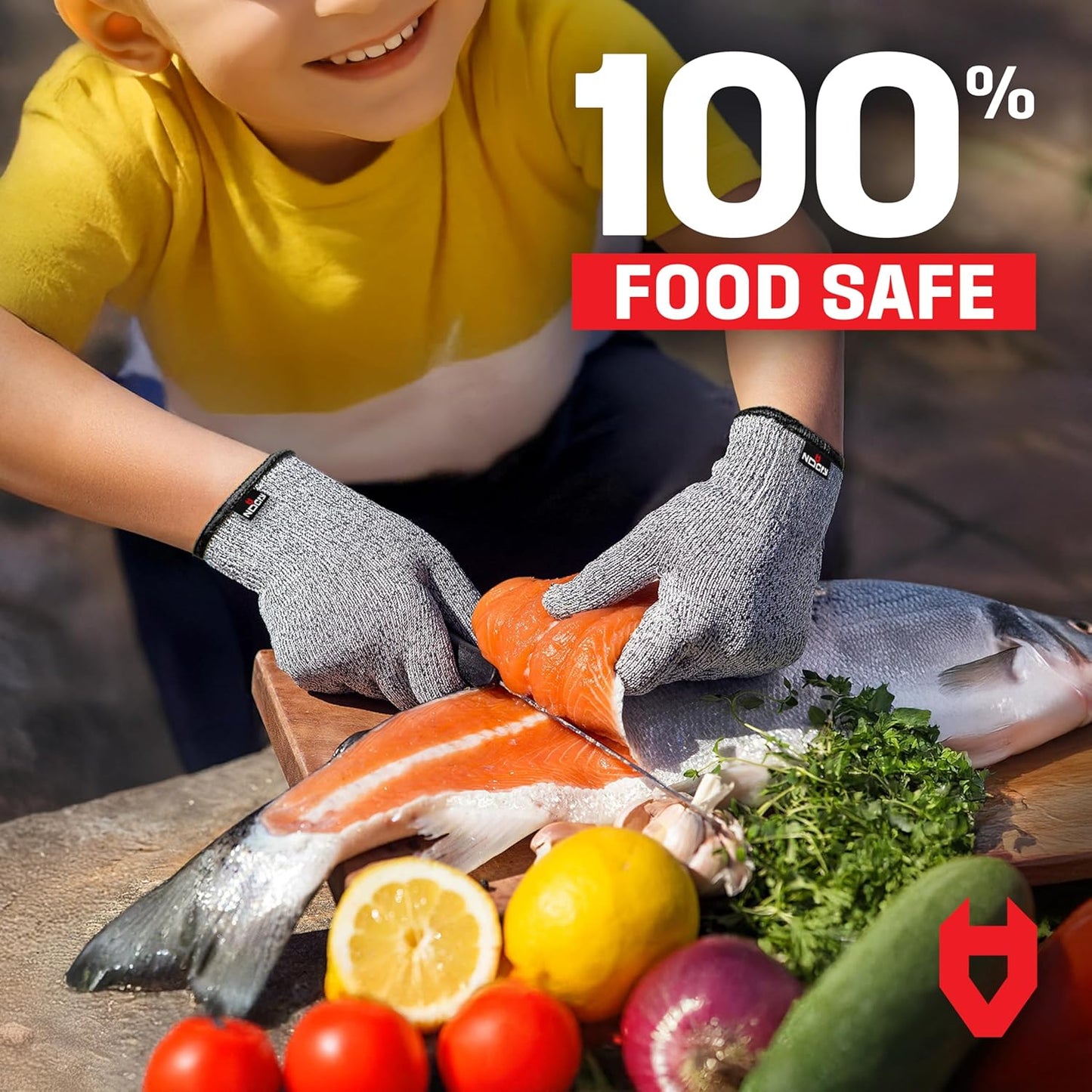 NoCry Kids Cutting Gloves, XXS (4-7 Years) — 100% Food Grade and Level 5 Protection — Comfortable and Lightweight, Yet Tough — Ambidextrous — Ideal for Fishing, Wood Carving and Whittling