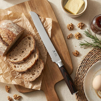 imarku Bread Knife 10 Inch: Japanese High Carbon Stainless Steel Professional Grade Serrated Bread Knife, Razor Sharp Edge Cake Knife for Homemade Bread/Bagels/Cake