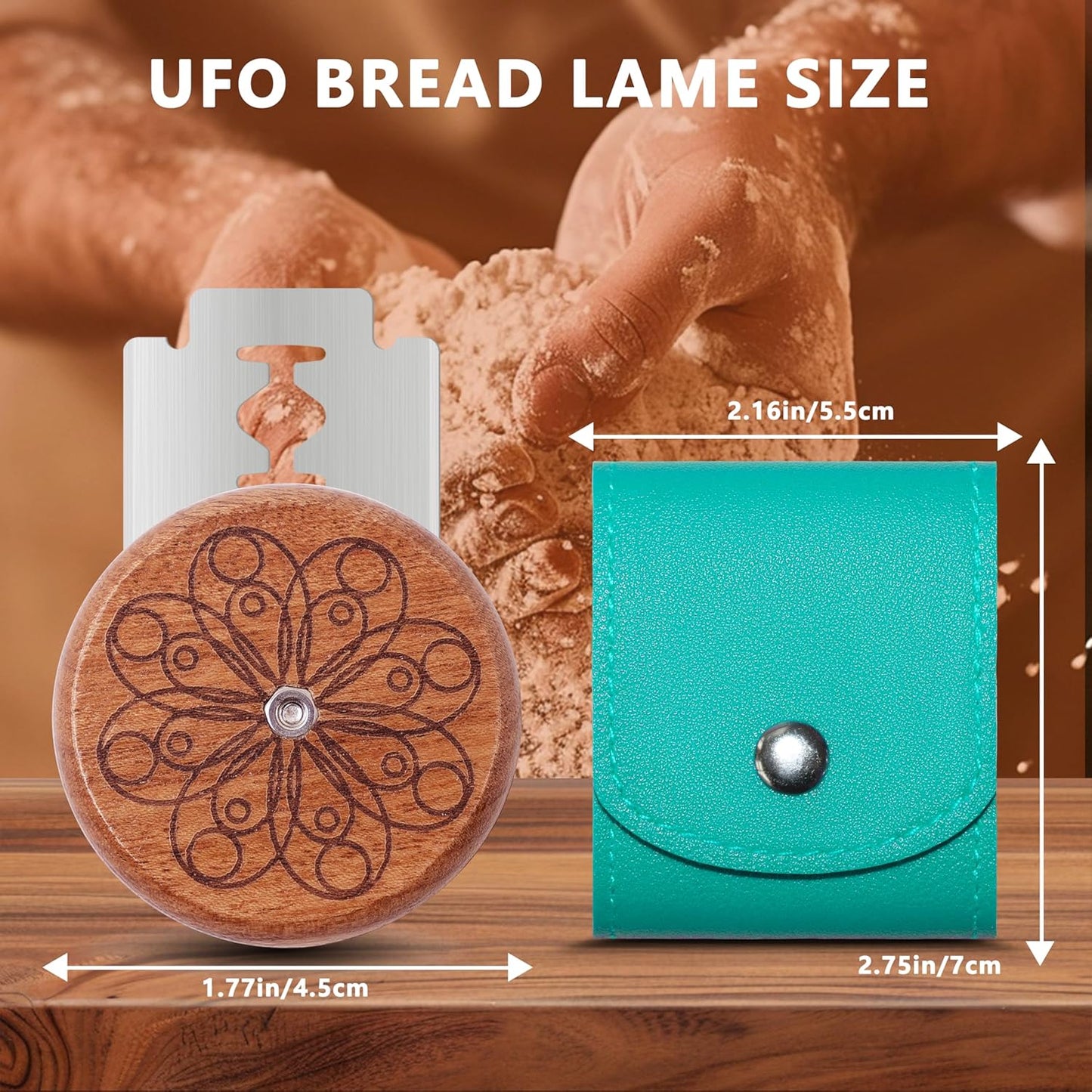 UFO Bread Lame Cutter for Homemade Sourdough,Bread Scorer Tool for Sourdough with 5 Blades and Storage Cover,Slashing Tool Bread Cutting Knife for Artisan Bread and Baguette Makers,Circle