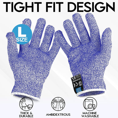 Zulay Cut Resistant Gloves Food Grade Level 5 Protection - Comfortable Safety Cutting Gloves - Cut Resistant Work Gloves