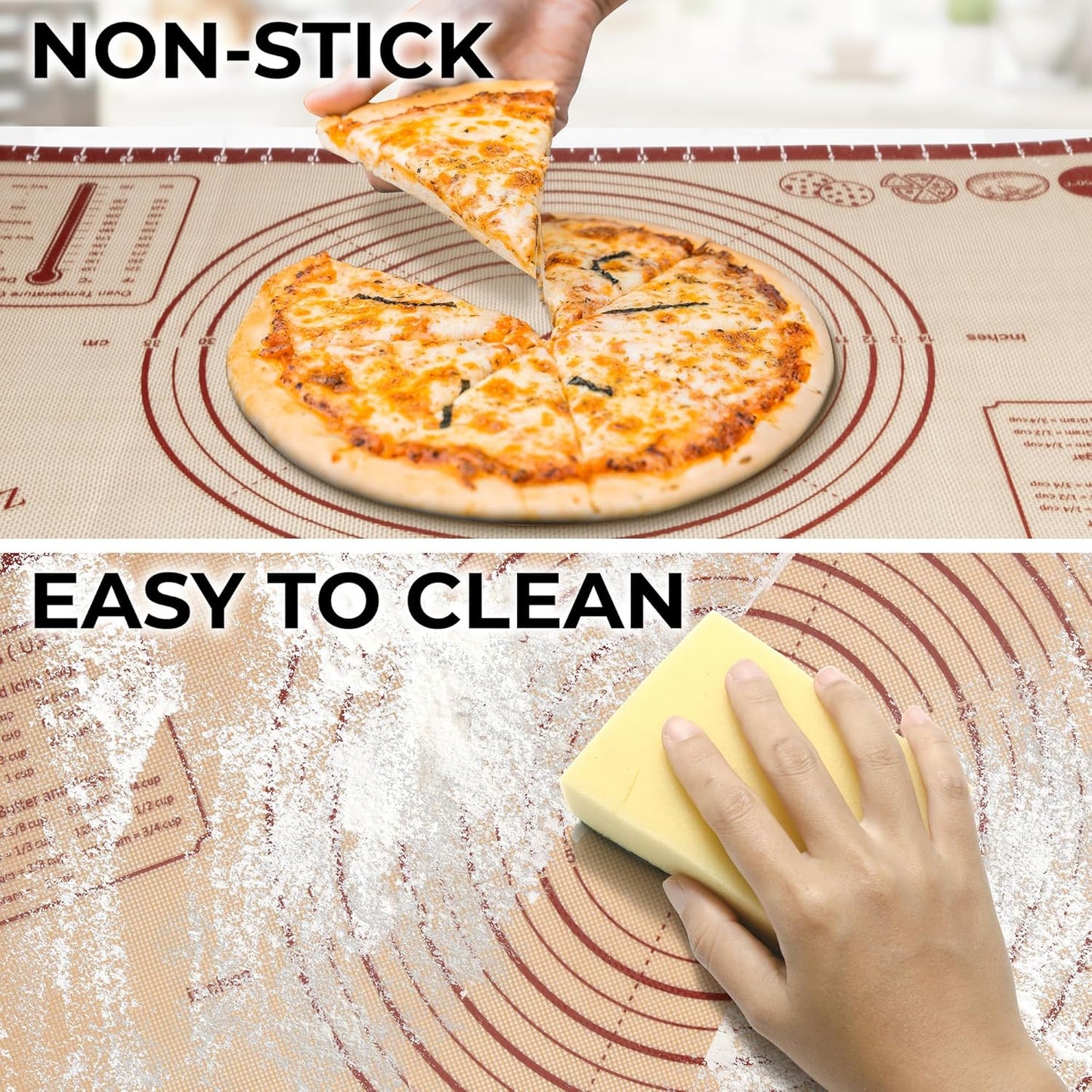 Zulay Kitchen Silicone Baking Mat Sheet Set - Reusable Baking Mat Nonstick - Half Sheet Baking Mat For Oven (Black, 1 Pack)