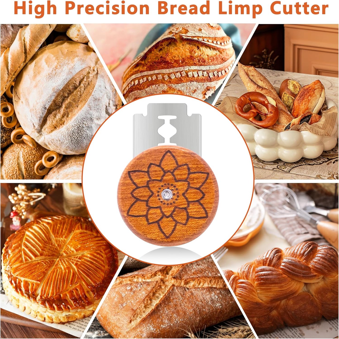 UFO Bread Lame Cutter for Homemade Sourdough,Bread Scorer Tool for Sourdough with 5 Blades and Storage Cover,Slashing Tool Bread Cutting Knife for Artisan Bread and Baguette Makers,Circle