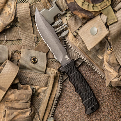 SOG Fixed Blade Knives with Sheath - SEAL Pup Tactical Knife, Survival Knife and Hunting Knife w/ 4.75 Inch Blade and Knife Sheath