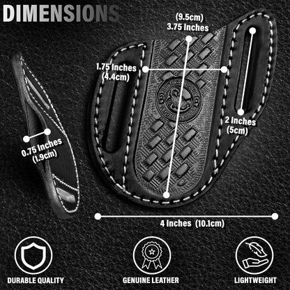 Red Scorpion Handmade Leather Knife Sheath for Belt - EDC Belt Holster for Folding Knife, Leather Sheath for Pocket Knife, Compact EDC Tools Carrier for Outdoor Activities