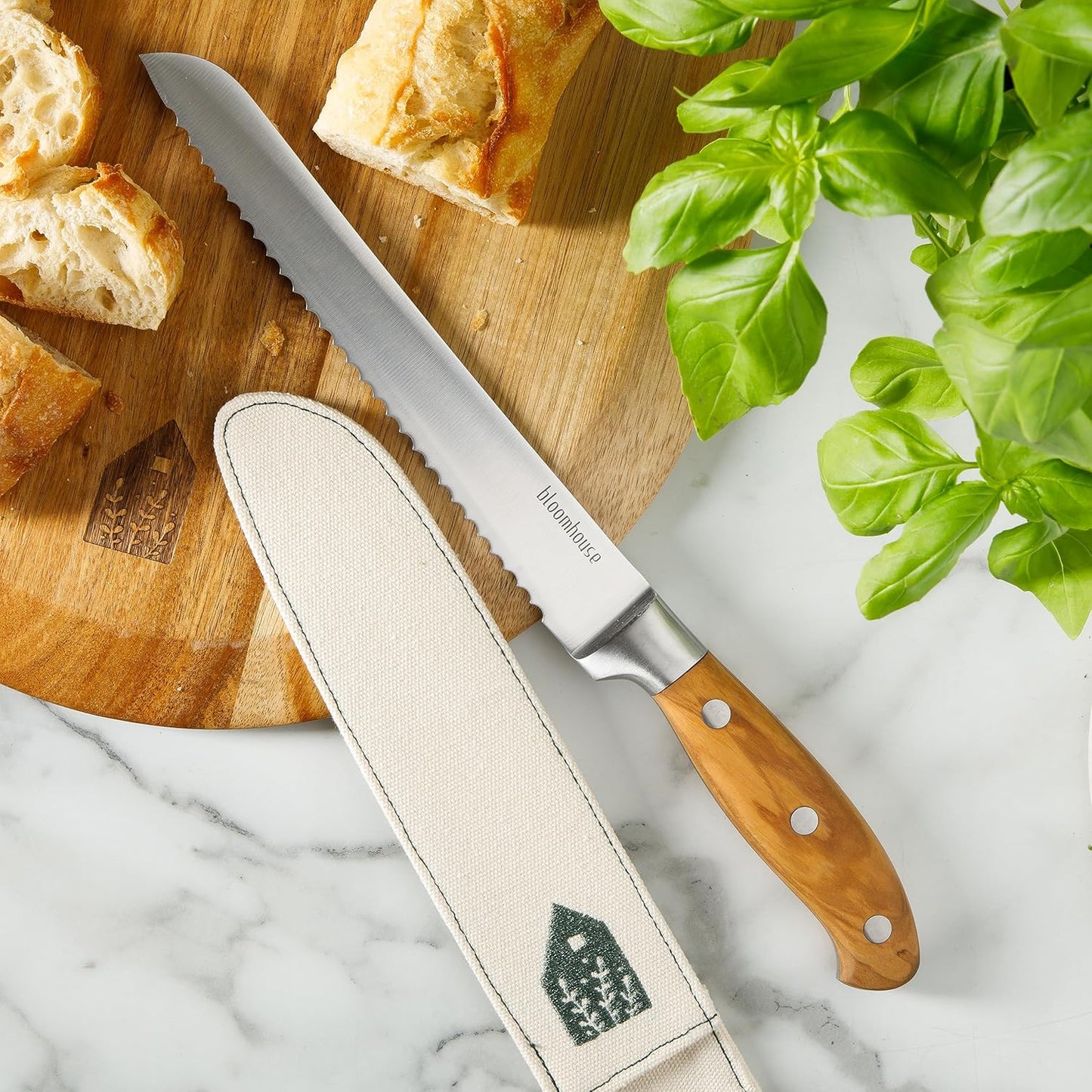 Bloomhouse - Two Time Oprah's Favorite Things Winner - 5" Utility Boning Kitchen Knife German Stainless Steel Blade w/Forged Italian Olive Wood Handle Full Tang for Meat Poultry & Precision Cutting