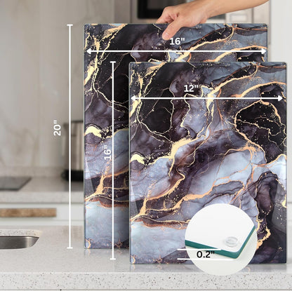 Kitchenville Glass Cutting Board 20”x16”: Tempered Glass Kitchen Counter Protector - Durable- Scratch-Resistant, Heat-Proof - Clear Design
