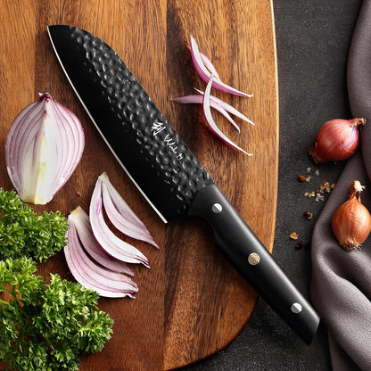 Wakoli Yugen Nakiri Knife – 7.1-Inch Professional Japanese Vegetable Knife | 5Cr15MoV Stainless Steel Blade with Black Titanium Coating | Ergonomic G10 Handle | Premium Kitchen Knife in Gift Box