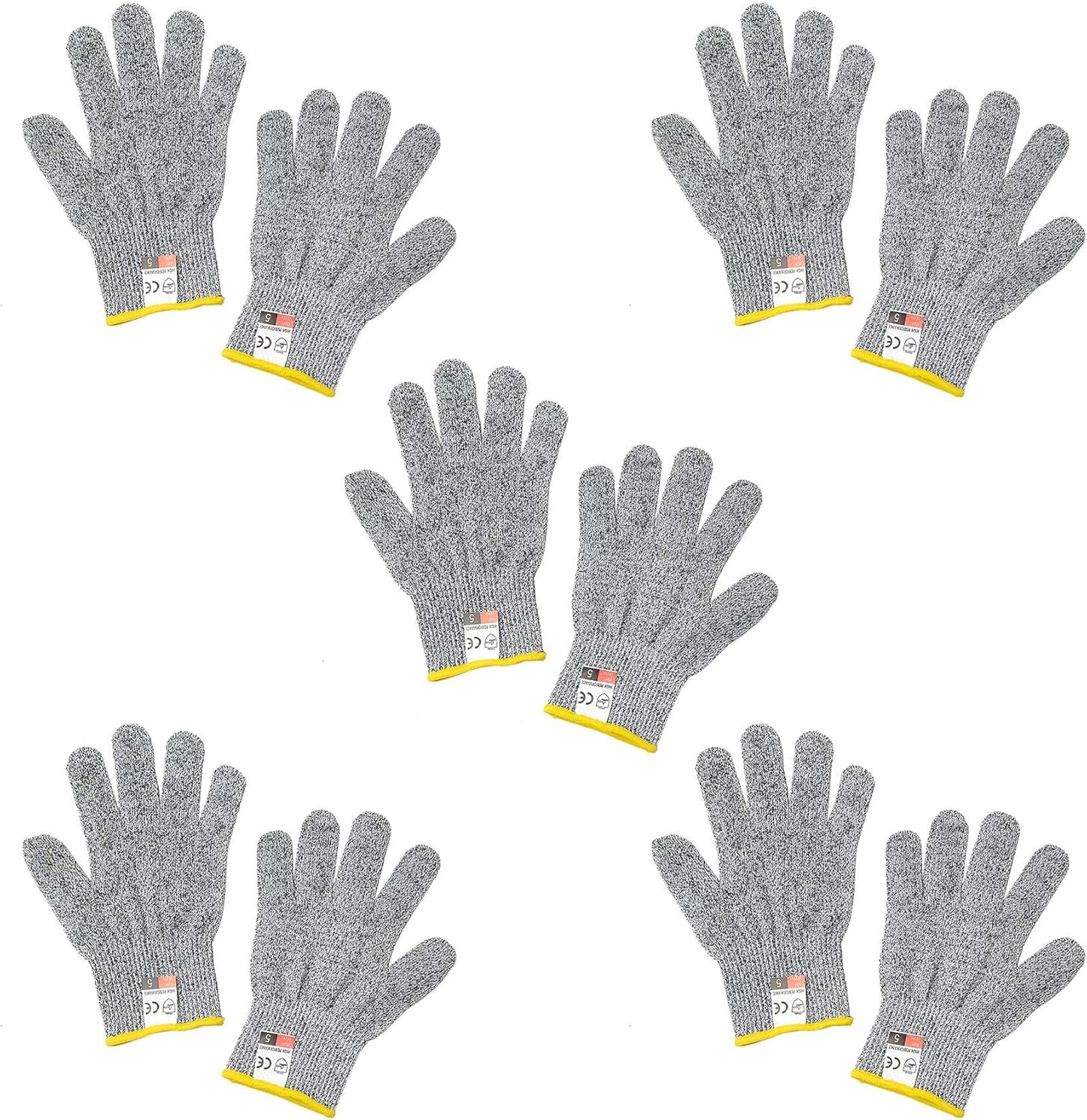 Cut Resistant Glove - High Performance Level 5 Protection for Kitchen Cutting, Food Grade Safety Gloves for Cutting (Small, 10 Pair Stand Gloves)