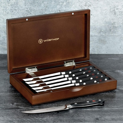 Wusthof Classic Steak Knife Set with Wood Case (6 Piece)