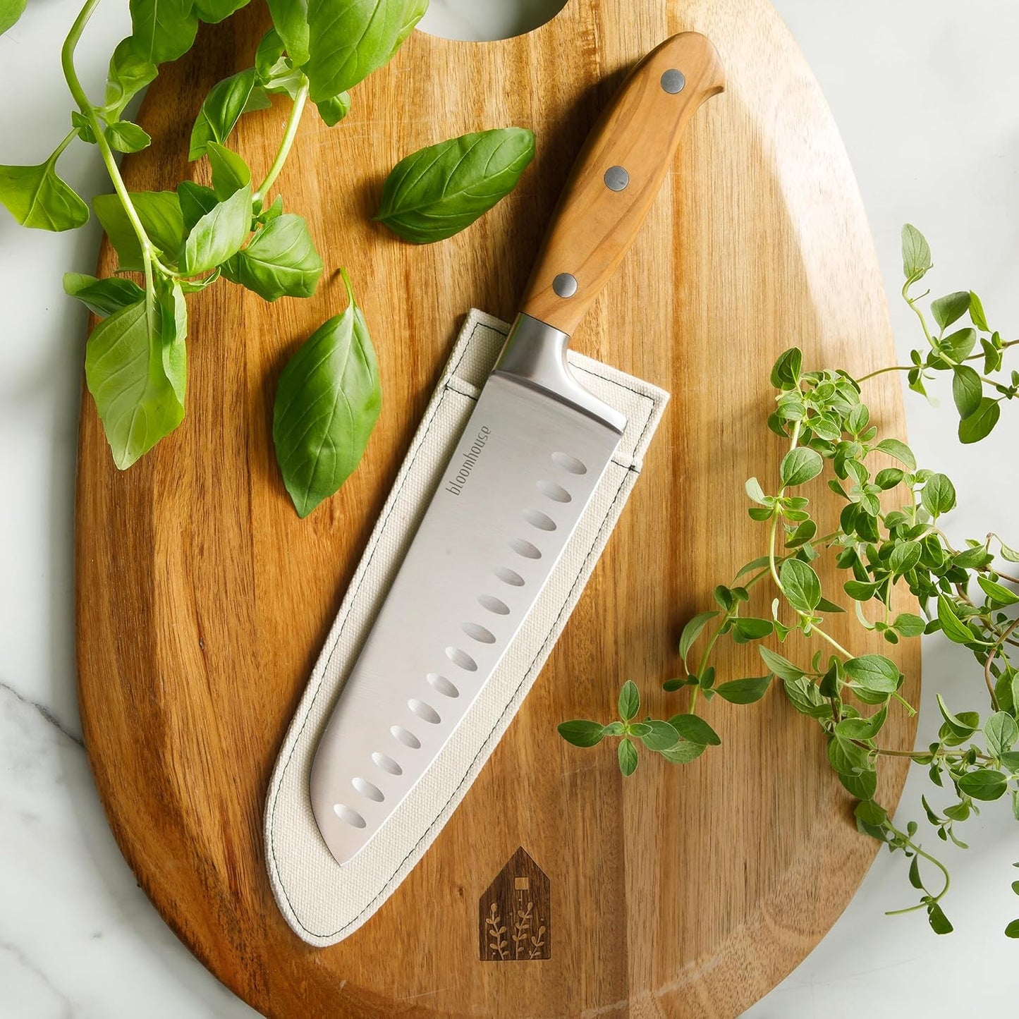 Bloomhouse - Two Time Oprah's Favorite Things Winner - 5" Utility Boning Kitchen Knife German Stainless Steel Blade w/Forged Italian Olive Wood Handle Full Tang for Meat Poultry & Precision Cutting