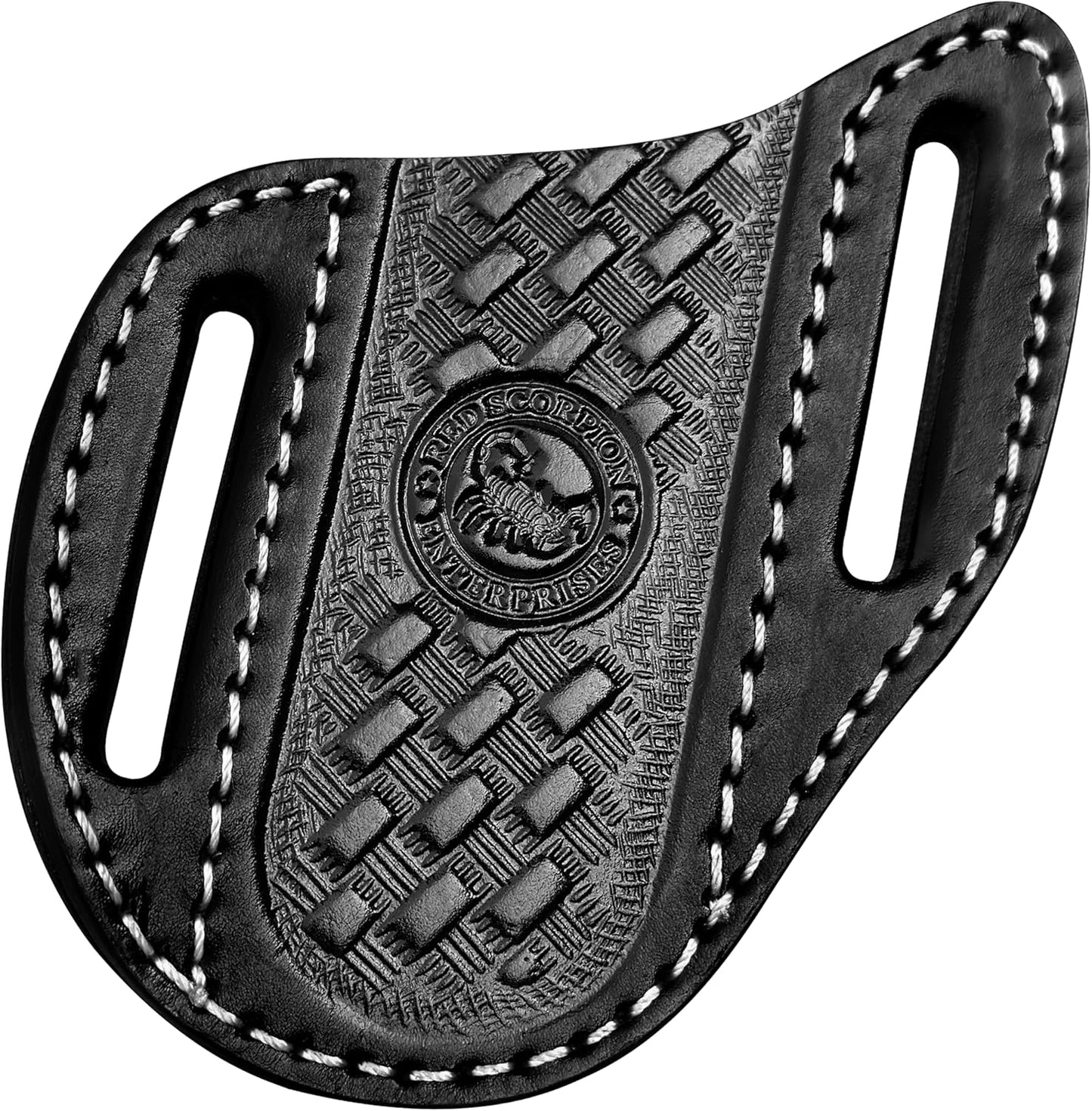 Red Scorpion Handmade Leather Knife Sheath for Belt - EDC Belt Holster for Folding Knife, Leather Sheath for Pocket Knife, Compact EDC Tools Carrier for Outdoor Activities
