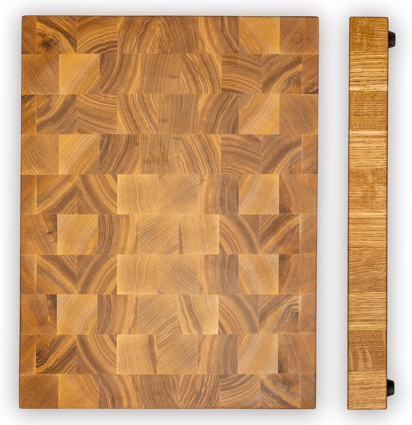 Butcher Block Cutting Board - 16x12 Inches Block Ash-tree Cutting End Grain Cutting Board - Meat Cutting Chopping Board - Thick Large Cutting Board for Kitchen - Heavy Duty Cutting Board