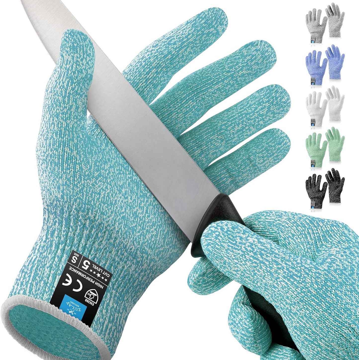 Zulay Cut Resistant Gloves Food Grade Level 5 Protection - Comfortable Safety Cutting Gloves - Cut Resistant Work Gloves