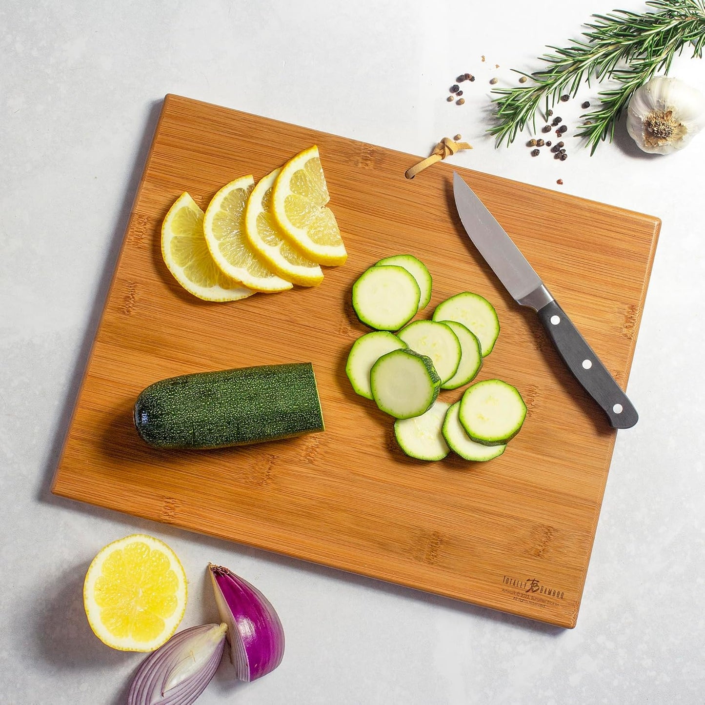 Totally Bamboo North Carolina State Shaped Cutting Board and Charcuterie Serving Platter with Artwork by Summer Stokes, Includes Hang Tie for Wall Display 18" x 8" x 5/8" - Colors A