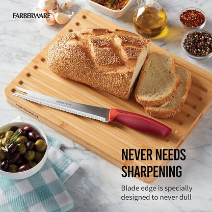 Farberware Precise Slice Utility Knife Set, 3 Piece, Multicolor