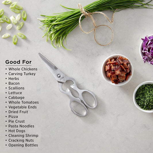All-Clad Tools and Accessories Stainless Steel Kitchen Scissors 7.5 Inch Kitchen Tools, Kitchen Hacks Silver